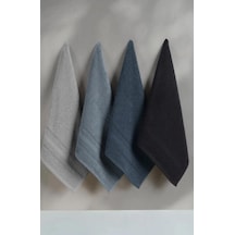 4&apos Lü Havlu Seti El, Yüz Ve Saç Havlusu 50x90 Cm -%100 Pamuk Havlu - Havlu Takımı Gri 4 Renk