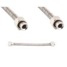 40cm 3/8-3/8 Paslanmaz Esnek Gaz Flex Çift Rekorlu 1