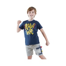 Denokids Rawr Erkek Çocuk T-shirt Şort Takım Renkli Çok Renkli