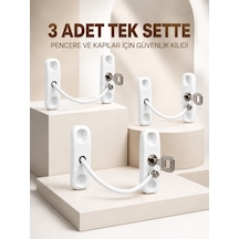 3 Lü Pencere Ve Kapı Emniyet Kilidi Anahtarlı Güvenlik Aparatı Seti
