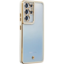 Ilkeshop Newface Samsung Galaxy Uyumlu S21 Ultra Kılıf Liva Lens Silikon - Beyaz