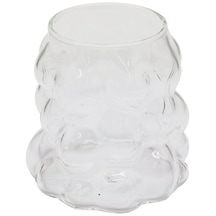 Boncuklu - Boğumlu Cam Bardak 340ml Kahve - Sunum - Meşrubat 536 Çok Renkli