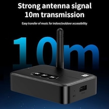 Nfc Bluetooth 5.4 Ses Alıcısı Aux & Rca Bağlantı, Type-c Güç, Usb Den Müzik Çalma, Araç & Ev Hoparlör/amfi İçin Kablosuz Ses Adaptörü, Hi-fi, 10m Çekim Mesafesi M60