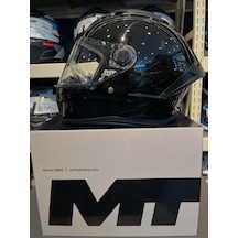 Mt Helmets Stinger 2 Pure A1 Siyah Parlak Ff126 Şeffaf Vizörlü Parlak Siyah