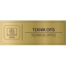 Mayeka Teknik Ofis İsimlik Altın Metal Kapı İsimliği Levhası Yönlendirme Tabelası