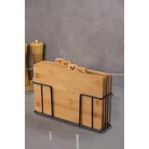 Bambu Standlı Kesme Tahtası 4lü Set - M7b11 Diğer
