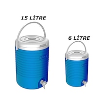 Kale 2'li Musluklu Soğuk Su Termos Piknik Termosu 15+6 Litre