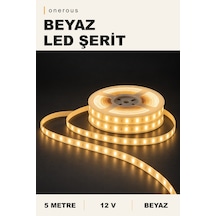 Onerous 5 M 12v Beyaz Led Şerit, Yapışkanlı