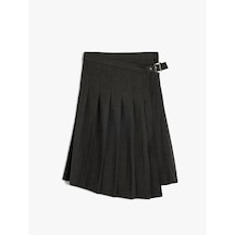 Koton Pileli Etek Toka Detaylı Antrasit 5wkg70020aw Antrasit