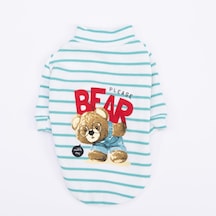 Yeşil Bear With Me Baskılı Triko Sweat Kedi Köpek Sweat Kedi Köpek Kıyafeti