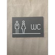 Mat Antrasit Lux Wc Yönlendirme Levhası