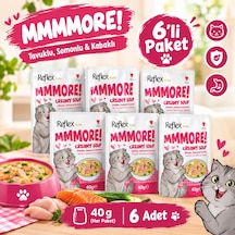 Reflex Plus Mmore Tavuklu,somonlu Ve Kabaklı Kremalı Kedi Çorbası 40 Gr 6lı Set