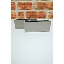 Çelik Dikdörtgen Peçetelik - Masa Üstü Peçetelik - 2 Adet Gümüş