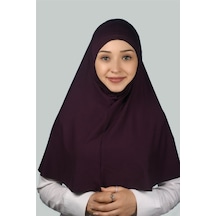 Altobeh Hazır Türban Peçeli Pratik Eşarp Tesettür Nikaplı Hijab - Namaz Örtüsü Sufle (XL) - Mürdüm