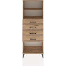 Arges Dolap 2 Raflı 4 Çekmeceli 60x30x163 Çam-çam Atlas Çam