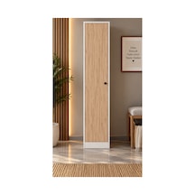 Stone Mutfak Kiler Dolabı Banyo 5 Raflı Çok Amaçlı Dolap Gövde Beyaz & Atlantik Çam Kapak Beyaz - Atlantik Çam - 890741832 Beyaz - Atlantik Çam