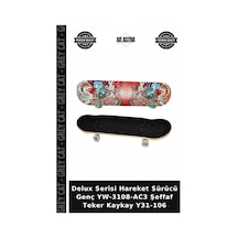 Delux Serisi Hareket Sürücü Genç Yw-3108-ac3 Şeffaf Teker Kaykay Y31-106 Çok Renkli