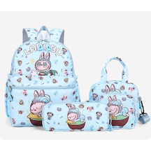 2025 Yeni Büyük Kapasiteli 4 Parçalı Sırt Çantası Mavi