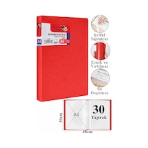 Sunum Dosyası 30 Lu 1 Paket Poşet Dosyalı Katalog Dosyası 30 Poşetli Kendinden Dosya Plastik Kapaklı Kırmızı