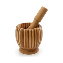 Porsima Pbt-409 Doğal Bambu Havan - Sarımsak Döveceği Ahşap Sarımsak Ezici Havan Döveç Diğer