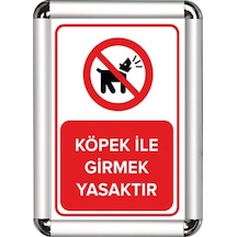 Köpek İle Girmek Yasaktır A3 Cerceveli Uyarı Ve Yönlendirme Levha