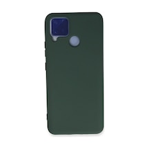 Realme C15 Kılıf Nano İçi Kadife Silikon - Koyu Yeşil