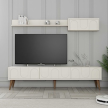 Variant Lyon Duvar Raflı Tv Ünitesi - Krem / Ceviz