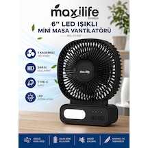 Breeze Mg-5166f 6 İnç Led Işıklı Şarjlı Mini Masa Vantilatörü 3 Kademeli Usb Type-c