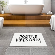 Evaşk Banyo Paspası İpeksi Kadifemsi Halı Yüzey Kaymaz Taban 40x60 BM03440B Beyaz