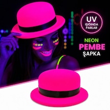 Neon Pembe Uv Parti Şapkası Plastik