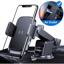 Yeni Ürün 15w Araç Telefonu Tutucu Kablosuz Şarj Cihazı Araç Şarj Standı Dönebilen Hava Firar Kontrol Paneli Telefon Tutucu Araç Şarj Desteği Tutucu -