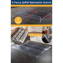 Mienda Home 6 Parça Pleksi-şeffaf Baharatlık Standı Çekmece İçi Düzenleyici Organizer-mhydkplx6 Şeffaf