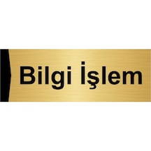Bilgi Işlem 7x20cm Altın Renk Metal Yönlendirme Levhası