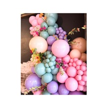 Makaron Pembe Lila Somon Ve Kış Yeşili Balon Zinciri 100 Adet Mix