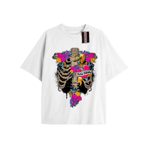 Startmore Kiraz Baskılı Oversize Kalıp Unisex T-shirt Siyah