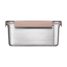 Locknlock Paslanmaz Çelik Fırın & Saklama Kabı Dörtgen Kilitli 2.8 L Kahverengi