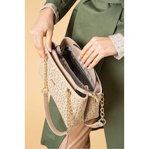 Just Polo Günlük Kombinlere Uygun Kadın Baskılı Uzun Ayarlanabilir Askılı Şık El Ve Omuz Çantası Shoulder Bag Kum - Taba