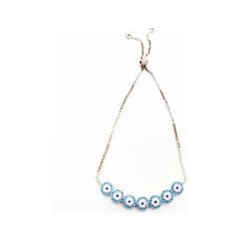 Oriental Kuyumculuk Jewellery Asansörlü Nazarlık Gümüş Bileklik Beyaz
