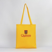 Queen's University Logo Sarı Gabardin Bez Çanta