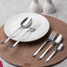 Porsima Tokyo 30 Parça Paslanmaz Çelik Sade Çatal Kaşık Takımı Gümüş