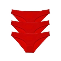 3 Adet Süper Eko Set Likralı Kadın Slip Külot Kırmızı Beden: Xl Standart
