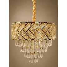 40 Cm Kristal Taşlı Salon Avizesi Altın-gold