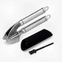 Premium Paslanmaz Çelik Sarımsak Ezici, Zencefil Ve Fındık İçin Çok Amaçlı Mutfak Aleti Siyah