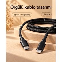 Type C Lightning Örgülü Şarj Ve Veri Kablosu 2 Metre - Lisinya