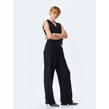 Koton Beli Lastikli Cepli Bol Paça Kumaş Pantolon Siyah 5sak40023ew Siyah