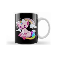 Cute & Funny Unicorn Cat Rainbow Kitty Unicorn Kupa Bardak Porselen Karışık