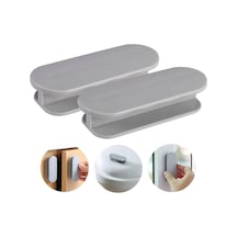 2'li Gri Balkon Kapı Kolu Seti, Kapı Kolları, Kendinden Yapışkanlı