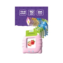 İngilizce Konuşan Sesli Flash Eğitim Kartları 224 Kart - Pembe