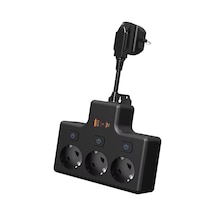 Termal Akım Korumalı 3'lü Duvar Tipi Priz: 1x Usb + 2x Type-c Çıkışlı Grup Priz Çoğaltıcı 3500w 2 M