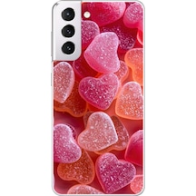 Samsung Galaxy S21 Uyumlu Şeffaf Kılıf Şeker Tasarımlı